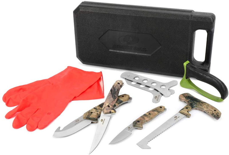 MOSSY OAK Hunting Field Dressing Kit - Portable Butcher Game Processor Set (8-piece)  Mossy Oak   