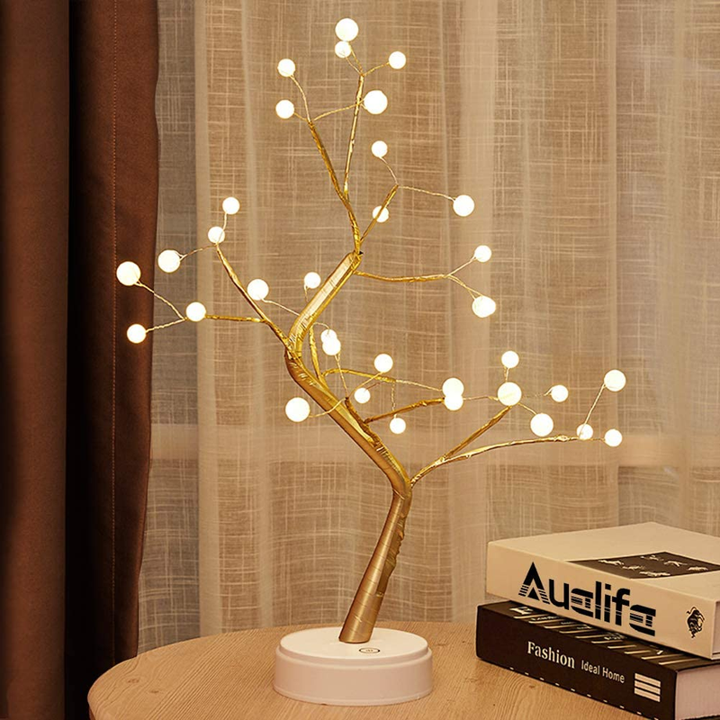 Easter Decorations, Easter Tree Decoration 24” Easter Egg Ornament Tree with Lights, 24 Led Lights Table Centerpiece Twig Tree, Easter Decor for the Home, Patry Home & Garden > Decor > Seasonal & Holiday Decorations Auelife 36 Led Warm Fairy Lights Tree Lamp  
