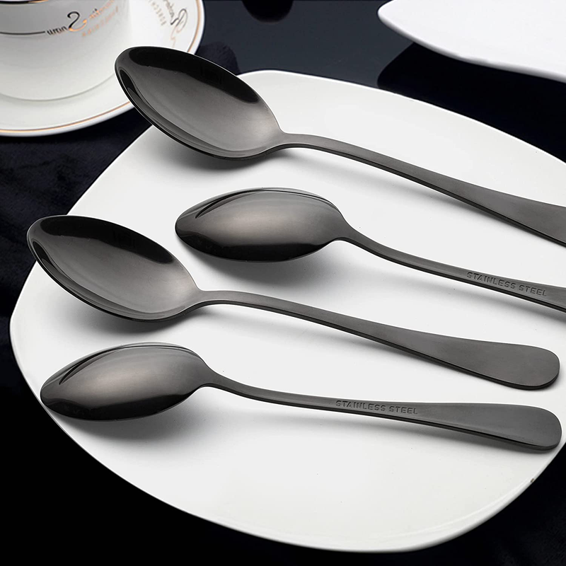 LIANYU Black Silverware Flatware Set for 12, 60-Piece Stainless Steel Cutlery Set Includes Knives Spoons Forks, Mirror Finished, Dishwasher Safe Home & Garden > Kitchen & Dining > Tableware > Flatware > Flatware Sets LIANYU   