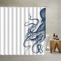 Nautical Biological Theme Shower Curtain Blue Ocean Sea Turtles Octopus Seahorse Beach Coral Reef Vintage Nautical Map Christmas New Year Decoration Bathroom Curtain with Hooks , Teal,70 X 70 Inch Home & Garden > Decor > Seasonal & Holiday Decorations& Garden > Decor > Seasonal & Holiday Decorations QYVLHD Gray White 80 X 70 Inch 