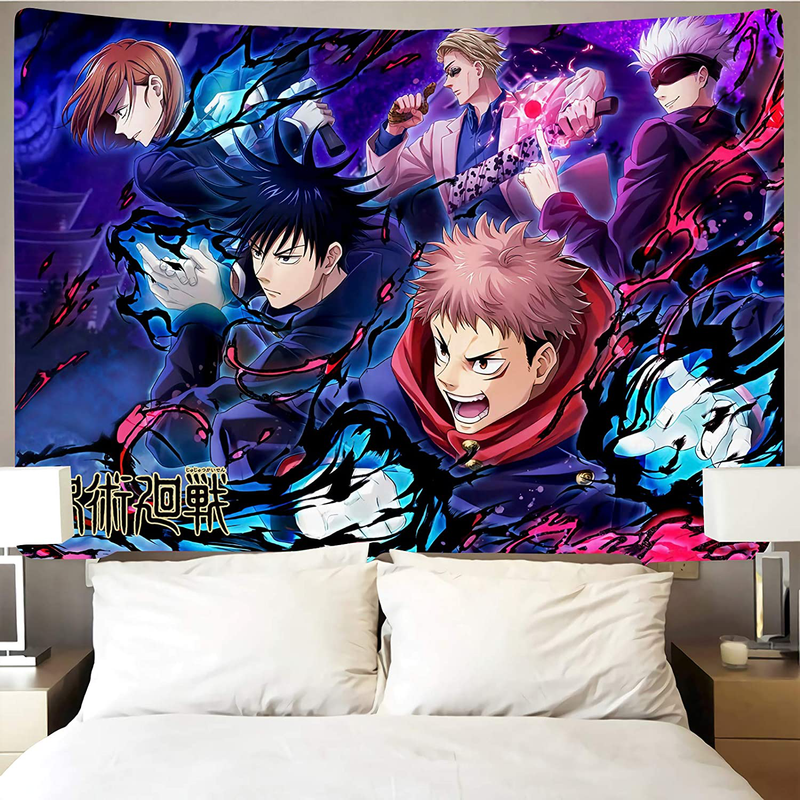 Timimo Anime Tapestry-Anime Poster Tapestry-Comic Character Tapestry-Japanese Hero Tapestry, Anime Theme Party Decoration… Home & Garden > Decor > Artwork > Decorative Tapestries Timimo jujutsu kaisen 60x80 in  