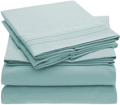 Mellanni California King Sheets - Hotel Luxury 1800 Bedding Sheets & Pillowcases - Extra Soft Cooling Bed Sheets - Deep Pocket up to 16" - Wrinkle, Fade, Stain Resistant - 4 PC (Cal King, Persimmon) Home & Garden > Linens & Bedding > Bedding Mellanni Baby Blue California King 