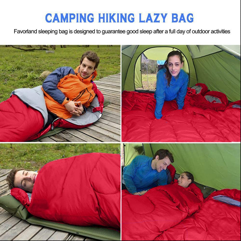 Sleeping Bag, Lightweight 3 Season Weather Sleep Bags for Kids Adults Girls Women, Microfiber Filled 5-20 Degree for Backpacking/Hiking/Camping/Mountaineering with Compression Sack Sporting Goods > Outdoor Recreation > Camping & Hiking > Sleeping Bags Favorland   