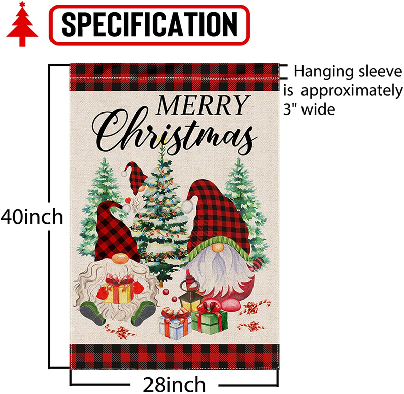Pinata Christmas House Flags 28 x 40 Double Sided, Burlap Large Red Black Buffalo Plaid Gnome Tree Flag for Yard Outdoor Outside Decoration Home & Garden > Decor > Seasonal & Holiday Decorations& Garden > Decor > Seasonal & Holiday Decorations pinata   