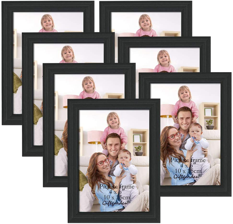 Giftgarden 5x7 Picture Frame 7 Pack Real Glass Black Frames Set for Tabletop Display or Gallery Wall Home & Garden > Decor > Picture Frames Giftgarden 4x6  