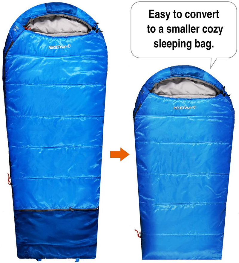 REDCAMP Kids Mummy Sleeping Bag for Camping, 3 Season Cold Weather Sleeping Bag Fit Boys,Girls & Teens, Blue/Rose Red Sporting Goods > Outdoor Recreation > Camping & Hiking > Sleeping Bags REDCAMP   