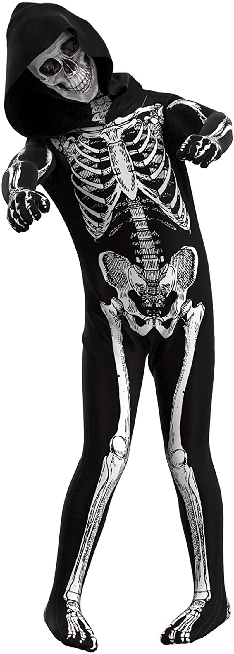 CUPOHUS' Unisex Skeleton Jumpsuit - Scary Black and White Halloween Jumpsuit Costume Apparel & Accessories > Costumes & Accessories > Costumes Cupohus Kids-XS  