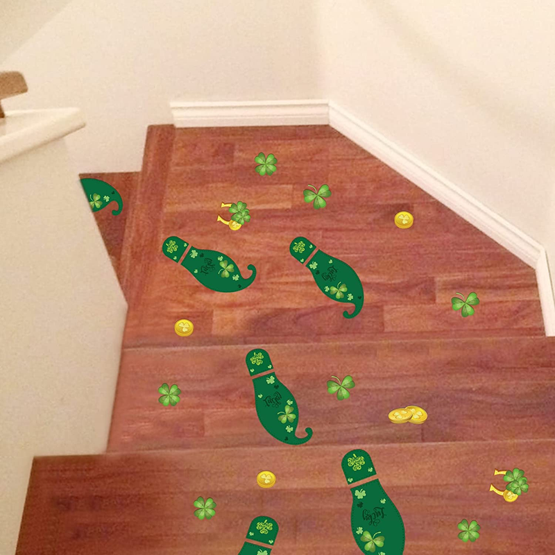 St Patricks Day Decorations Leprechaun Footprints Floor Clings Decor , 10 Sheets Self-Adhesive Shamrock Gold Coin Decals Stickers Party Supplies for Kids School Home Office. Arts & Entertainment > Party & Celebration > Party Supplies FilmHoo   