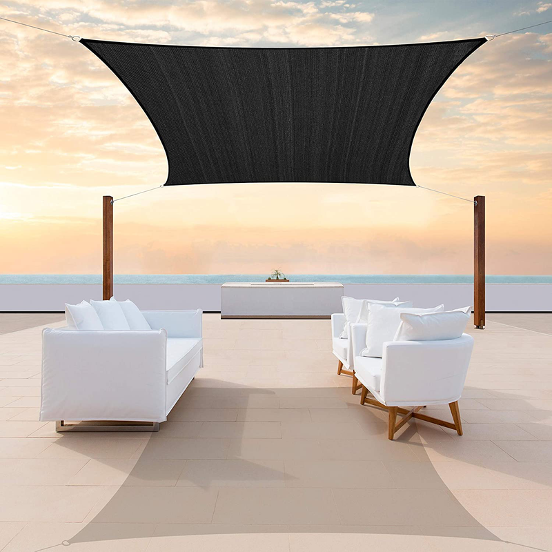 ColourTree 8' x 16' Beige Rectangle Sun Shade Sail Canopy Awning Fabric Cloth Screen - UV Block UV Resistant Heavy Duty Commercial Grade - Outdoor Patio Carport - (We Make Custom Size) Home & Garden > Lawn & Garden > Outdoor Living > Outdoor Umbrella & Sunshade Accessories ColourTree Black 20' x 20' custom size 