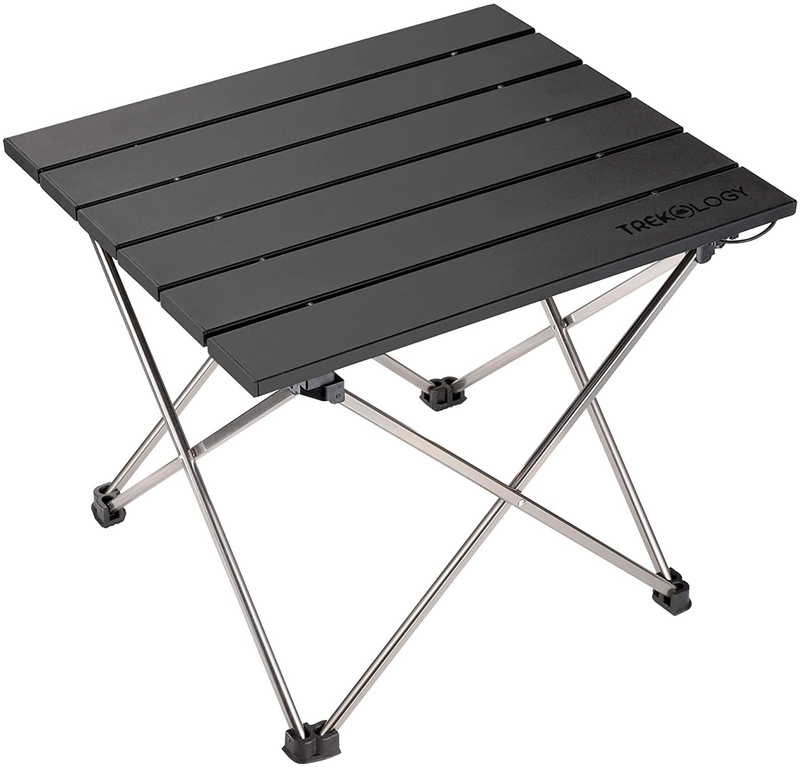 Small Folding Camping Table Portable Beach Table - Collapsible Foldable Picnic Table in a Bag - Mini Aluminum Side Table Lightweight Camp Tables for Outdoor Cooking, Backpacking, RV Fold, Travel Sporting Goods > Outdoor Recreation > Camping & Hiking > Camp Furniture Trekology   