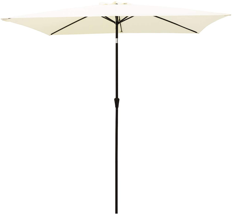 FLAME&SHADE 6.5 x 10 ft Rectangular Outdoor Patio and Table Umbrella with Tilt - Aqua Blue Home & Garden > Lawn & Garden > Outdoor Living > Outdoor Umbrella & Sunshade Accessories FLAME&SHADE Ivory 6'6''×10' 
