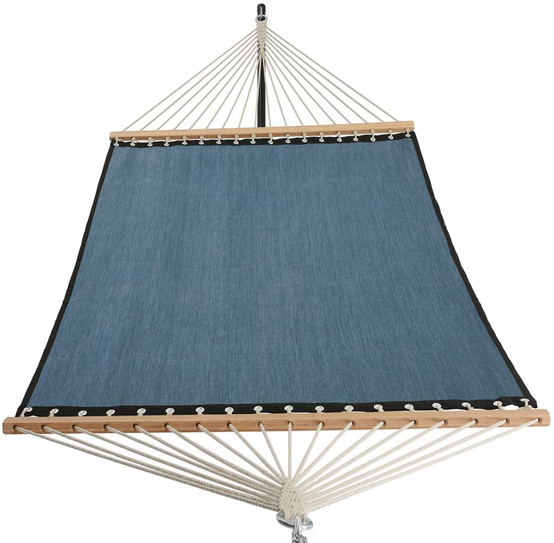 Patio Watcher 11 FT Quick Dry Hammock Bamboo Wood Spreader Bars Outdoor Patio Yard Poolside Hammock with Chain Hanging Kits and Hooks, Waterproof and UV Resistance,Mocha Home & Garden > Lawn & Garden > Outdoor Living > Hammocks Patio Watcher Dark Blue  
