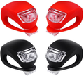 Malker Bicycle Light Front and Rear Silicone LED Bike Light Set - Bike Headlight and Taillight,Waterproof & Safety Road,Mountain Bike Lights,Batteries Included,4 Pack(2pcs White and 2pcs Red Light)