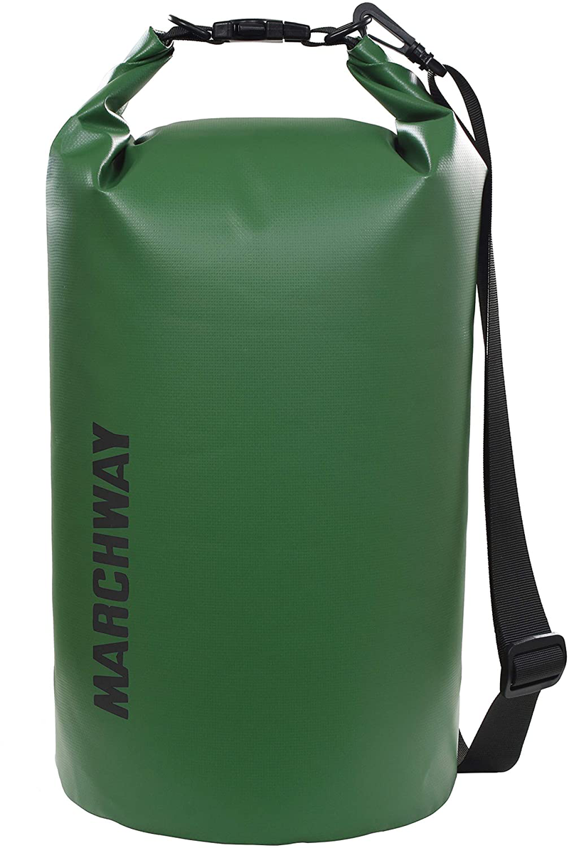 MARCHWAY Floating Waterproof Dry Bag 5L/10L/20L/30L/40L, Roll Top Sack Keeps Gear Dry for Kayaking, Rafting, Boating, Swimming, Camping, Hiking, Beach, Fishing  MARCHWAY Dark Green 20L 