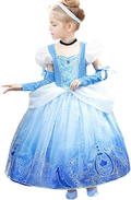 KIOMI Cinderella Princess Dress Costume for Toddler Girls Halloween 2-11T Apparel & Accessories > Costumes & Accessories > Costumes KIOMI Blue 02 6-7T 