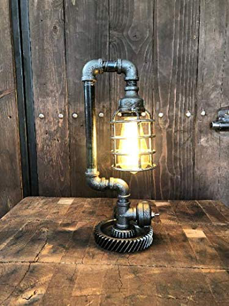 Savage Metal - Rustic Industrial Edison Steampunk Lamp with Switch - Vintage Antique Home Decor - Ideal for Bedrooms, Living Rooms, Bedside Tables, Nightstand, Desks - Accent Lighting Home & Garden > Decor > Seasonal & Holiday Decorations Savage Metal   