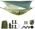 Hammock with Mosquito Net and Rainfly Portable Camping Hammock Hammock for 2 Tree Straps Suitable for Travel Camping Hiking Park Lightweight Hammock with Net(Olive) Sporting Goods > Outdoor Recreation > Camping & Hiking > Mosquito Nets & Insect Screens Nobranded Camouflage  