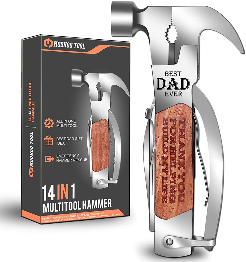 Gifts for Dad Who Wants Nothing, Dad Gifts from Daughter Son, Gifts for Dad from Daughter Son, Dad Christmas Gifts, Hammer Multitool Camping Gear Survival Tools Sporting Goods > Outdoor Recreation > Camping & Hiking > Camping Tools Moongo Tool   