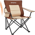 Kingcamp Lumbar Support Folding Camping Chair, Adjustable Armrest Oversized Heavy Duty Collapsible Padded Camp Chairs with Cup Holder,Pocket for Outdoor BBQ Picnic Fishing Hiking Sport Event,300Lbs Sporting Goods > Outdoor Recreation > Camping & Hiking > Camp Furniture KingCamp Padded+cup Holder  