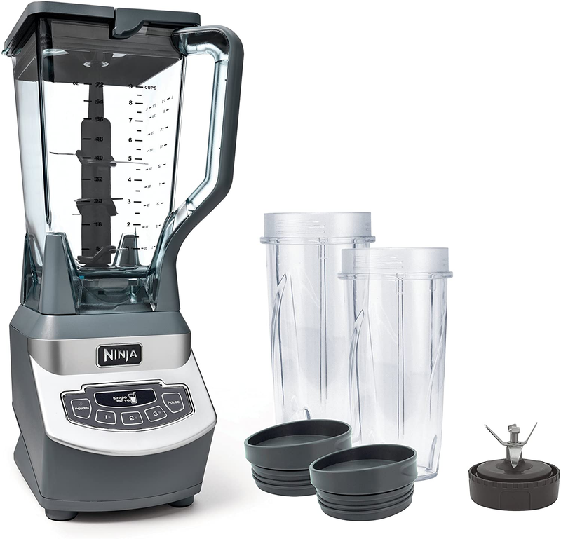 Ninja BL660 Professional Countertop Blender with 1100-Watt Base, 72 Oz Total Crushing Pitcher and (2) 16 Oz Cups for Frozen Drinks and Smoothies, Gray Home & Garden > Kitchen & Dining > Kitchen Tools & Utensils > Kitchen Knives Ninja 16oz Cups for Frozen Drinks and Smoothies (BL660)  