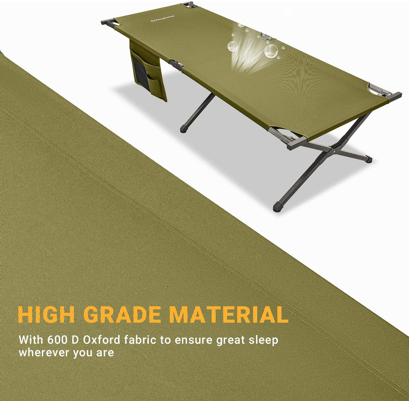 Kingcamp Camping Sleeping Cot Folding Bed 81” X 30” Extra Wide for Adults Heavy Duty Portable for Indoors & Outdoors Use