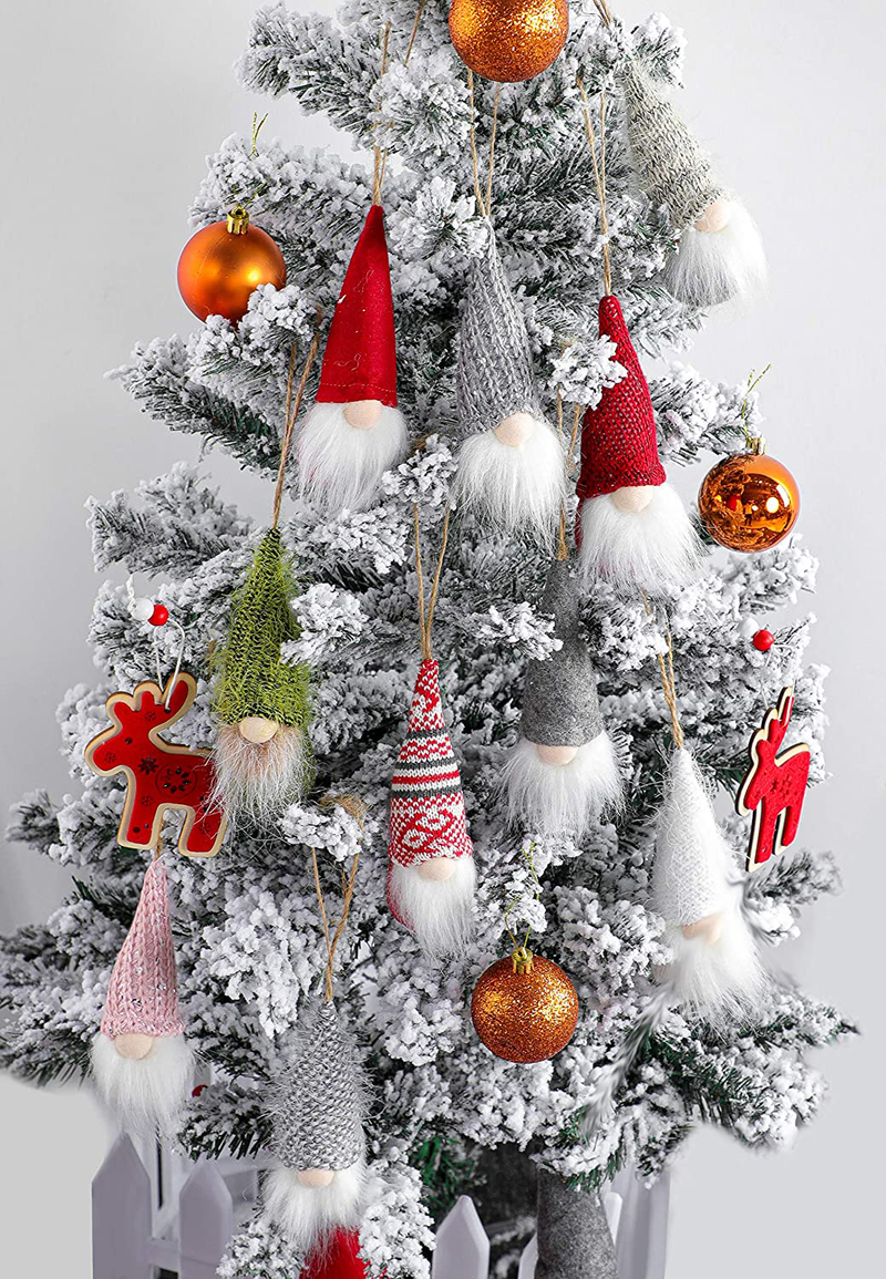 Christmas Tree Hanging Gnomes Ornaments Set of 10, Swedish Handmade Plush Gnomes Santa Elf Hanging Home Decorations Holiday Decor Home & Garden > Decor > Seasonal & Holiday Decorations Funoasis   