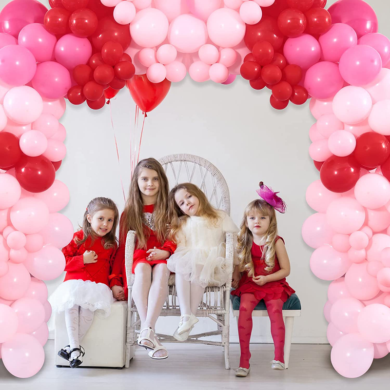 Golray 150Pcs Valentines Day Balloon Garland Arch Kit Red Rose Red Pink Balloon Garland Kit for Women Girls Bridal Shower Mother'S Day Wedding Engagement Anniversary Valentine Day Decorations Supplies