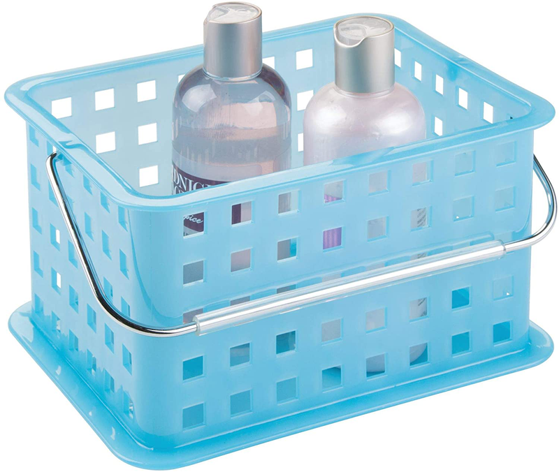 Idesign Spa Plastic Storage Organizer Basket with Handle for Bathroom, Health, Cosmetics, Hair Supplies and Beauty Products, 9.25" X 7" X 5" - White Sporting Goods > Outdoor Recreation > Camping & Hiking > Portable Toilets & Showers InterDesign Azure  
