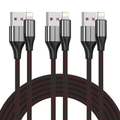 iPhone Charger Cable (3 Pack 10 Foot), [MFi Certified] 10 Feet Nylon Braided Lightning Cable, iPhone Charging Cord USB Cable Compatible with iPhone 11/Pro/X/Xs Max/XR/8 Plus /7 Plus/6/ iPad Electronics > Electronics Accessories > Power > Power Adapters & Chargers FEEL2NICE Black 10ft 