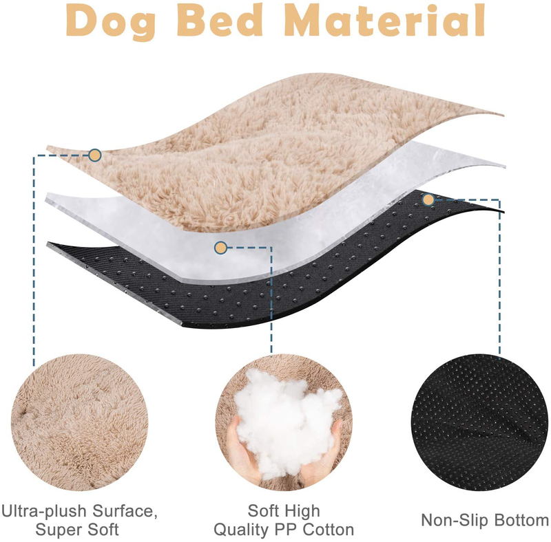 JOEJOY Dog Bed Crate Pad, Ultra Soft Calming Washable Anti-Slip Mattress Kennel Crate Bed Pad Mat 24/30/36/42 Inch for Large Extra Large Medium Small Dogs and Cats Sleeping, Anti-Slip Dog Cushion Animals & Pet Supplies > Pet Supplies > Dog Supplies > Dog Beds JOEJOY   