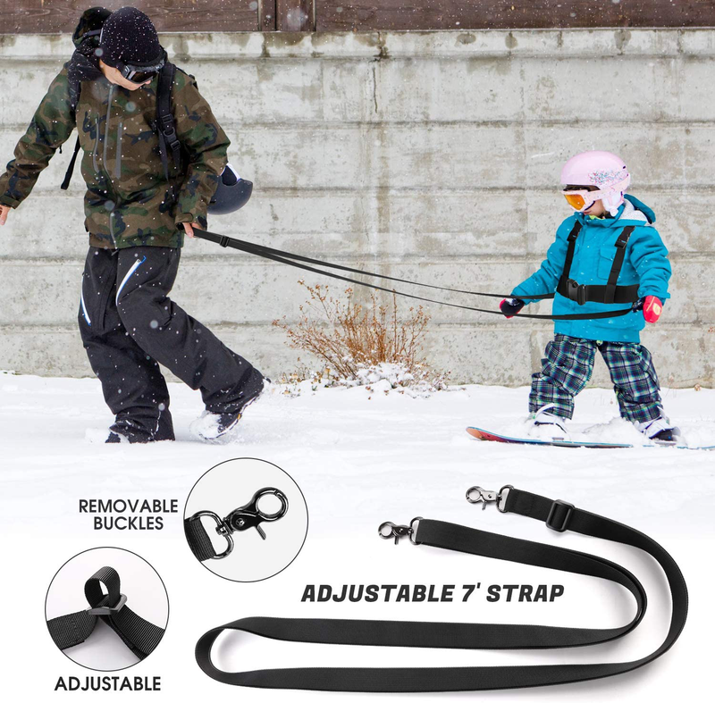 Odoland Kids Ski and Snowboard Training Harness Toddler Skiing Harness with Removable Leash and Easy Lift Handle - Speed Control Teaching - Perfect for Kid Beginners Boy and Girl  Odoland   