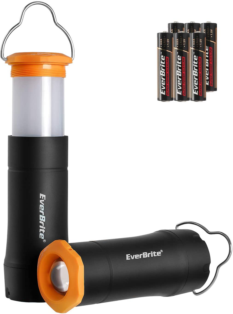 EverBrite 2-in-1 Mini Lanterns and Flashlights with 3 Modes, 2 Pack Portable Outdoor LED Zoomable Torches, AAA Batteries Included - for Hurricane Supplie Camping, Hiking, Night Walking, Emergency Hardware > Tools > Flashlights & Headlamps > Flashlights EverBrite Default Title  