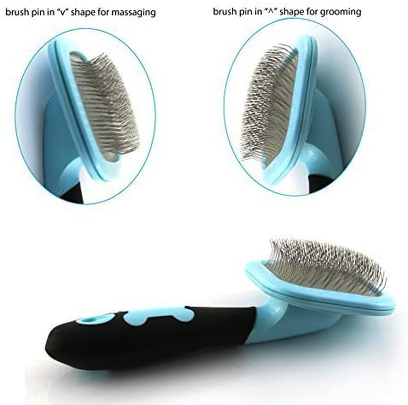 PETPAWJOY Slicker Brush, Dog Brush Gently Cleaning Pin Brush for Shedding Dog Hair Brush for Small Dogs Puppy Yorkie Poodle Rabbits Cats