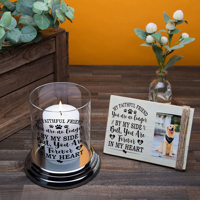 Loss of Dog Memorial Gifts- Dog Remembrance Gift, Candle Holder- Dog Passing Away Gifts- Clear Glass Candle Holder with Memorial Message, Paw Print - Bereavement Gift for Mourning Loss of pet Home & Garden > Decor > Home Fragrance Accessories > Candle Holders Majestic Zen   