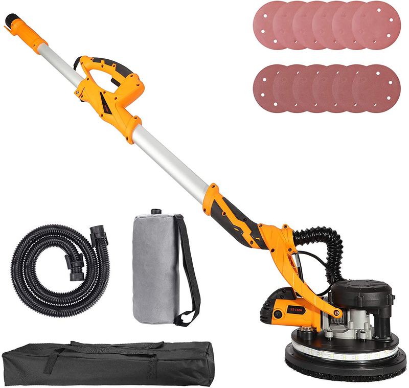 Orion Motor Tech 850W Electric Power Drywall Sander with Vacuum Dust Collector, Swivel Head Extendable Variable 5-Speed LED High Visibility Wall Grinding Machine and 12 Sanding Discs  Orion Motor Tech Default Title  