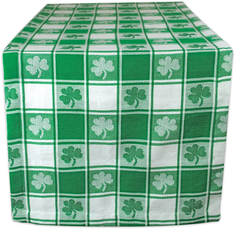 DII St. Patrick'S Day Collection Tabletop, Table Runner, 14X74", Shamrock Arts & Entertainment > Party & Celebration > Party Supplies DII Shamrock Check Table Runner, 14x72" 