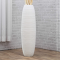 LEEWADEE Large Floor Vase – Handmade Flower Holder Made of Wood, Sophisticated Vessel for Decorative Branches and Dried Flowers, 30 inches, White wash Home & Garden > Decor > Vases LEEWADEE White 44 inches 