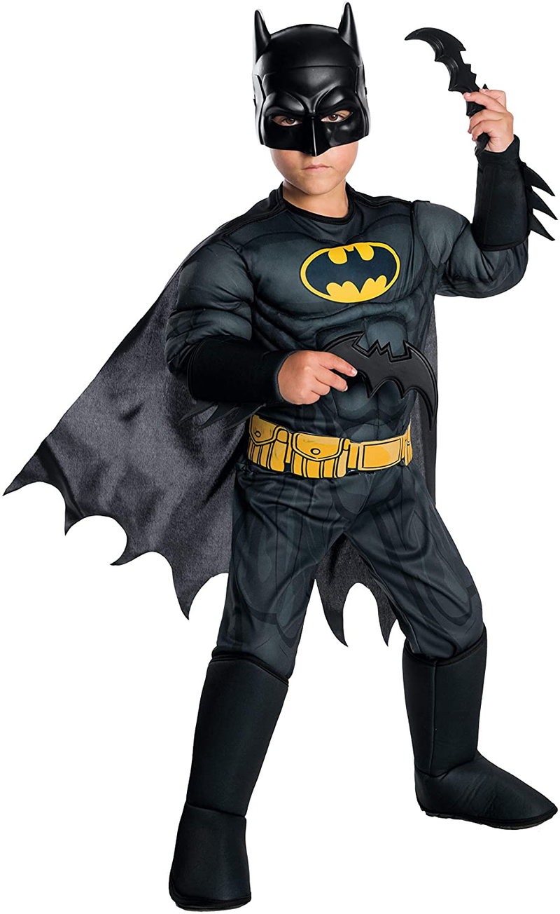 Rubie's Boys DC Comics Deluxe Batman Costume, Small, Multicolor Apparel & Accessories > Costumes & Accessories > Costumes Rubie's Batman Costume Large 