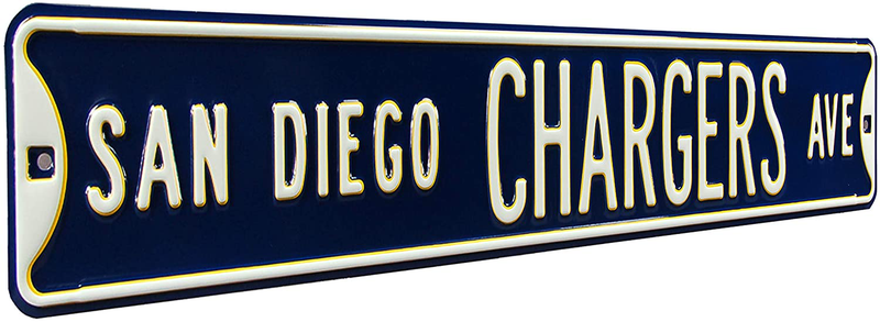 Fremont Die NFL Football Metal Wall Decor- Large, Heavy Duty Steel Street Sign, Vintage Home Decor for Office Decorations, Kids Room, and Man Cave Accessories Home & Garden > Decor > Seasonal & Holiday Decorations& Garden > Decor > Seasonal & Holiday Decorations Fremont Die San Diego Chargers 36" x 6" 