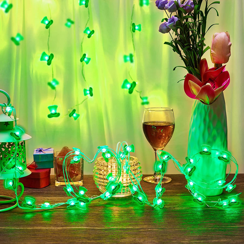 HOPOCO 11 FT St Patricks Day String Lights Decorations, St. Patrick'S Green Hat Lights with 40 LED & 8 Light Modes, St Patricks Day Decor Accessories for the Indoor Home Outdoor Party Arts & Entertainment > Party & Celebration > Party Supplies HOPOCO   