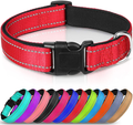 Joytale Reflective Dog Collar,12 Colors,Soft Neoprene Padded Breathable Nylon Pet Collar Adjustable for Small Medium Large Extra Large Dogs,5 Sizes Animals & Pet Supplies > Pet Supplies > Dog Supplies Joytale Red L- 1"x(16"-24") 
