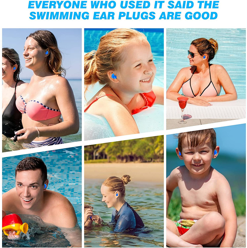 Swimming Ear Plugs, 2021 Upgraded 4 Pairs AiBast Professional Waterproof Reusable Silicone Earplugs for Swimming Showering Bathing Surfing and Snorkeling with Boxes, Suitable for Kids and Adult Sporting Goods > Outdoor Recreation > Boating & Water Sports > Swimming AiBast   