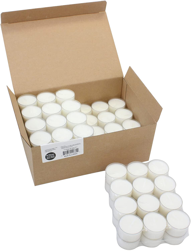 Stonebriar 48 Pack Unscented 8 Hour Extended Burn Time Clear Cup Tea Light Candles, 48 Count Home & Garden > Decor > Home Fragrances > Candles CKK Home Decor 96 Pack  