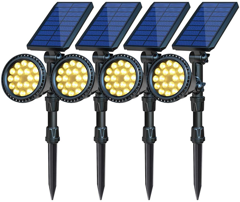 OSORD Solar Lights Outdoor, Upgraded Waterproof 18 LED 2-in-1 Solar Landscape Spotlights Wall Light Auto On/Off Solar Powered Landscaping Lighting for Garden Yard Driveway Porch Walkway (-Warm White) Home & Garden > Lighting > Flood & Spot Lights OSORD Warm White 4 Pack 