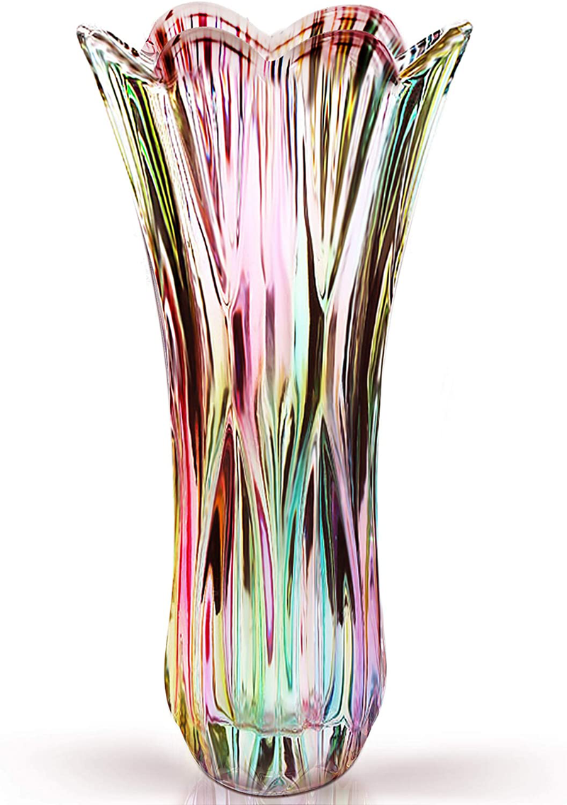 Magicpro Flower Vase Large Size11.8 inch Phoenix Tail Shape Thickened Crystal Glass for Home Decor, Wedding or Gift Home & Garden > Decor > Vases MagicPro Default Title  