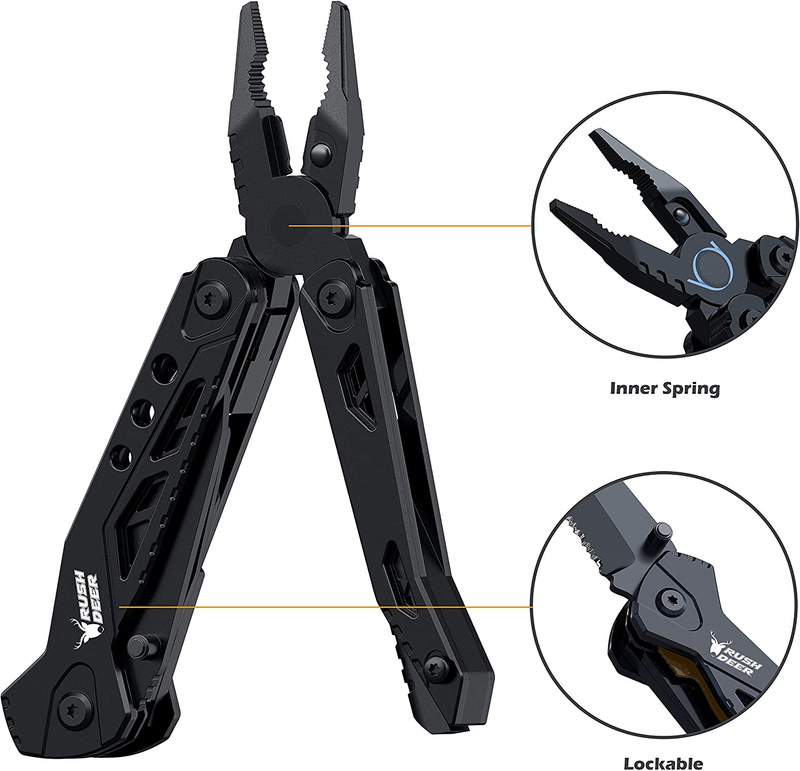 Multitool Knife,Rushdeer 16 in 1 Multi Tool Pliers Pocket Knife with Bottle Opener Fire Starter Screwdriver Etc.Christmas Gifts Stocking Stuffers for Men Women.Great for Camping Work Survival Outdoor Sporting Goods > Outdoor Recreation > Camping & Hiking > Camping Tools Rush Deer   