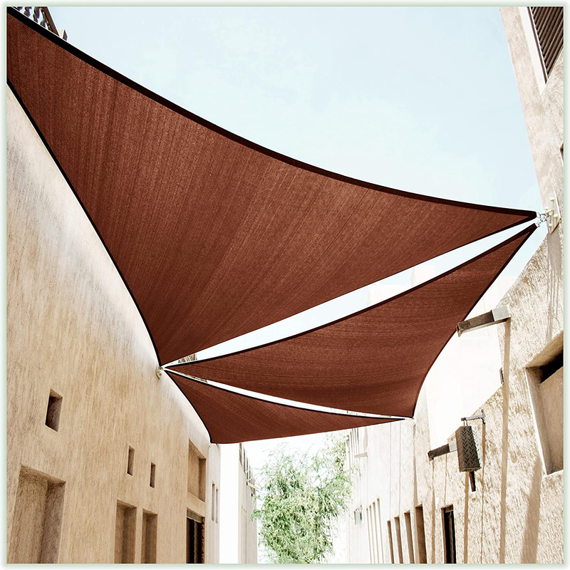 ColourTree 12' x 12' x 12' Blue Sun Shade Sail Triangle Canopy Awning Shelter Fabric Cloth Screen - UV Block UV Resistant Heavy Duty Commercial Grade - Outdoor Patio Carport - (We Make Custom Size) Home & Garden > Lawn & Garden > Outdoor Living > Outdoor Umbrella & Sunshade Accessories ColourTree Brown 24' x 24' x 24' Standard Size 