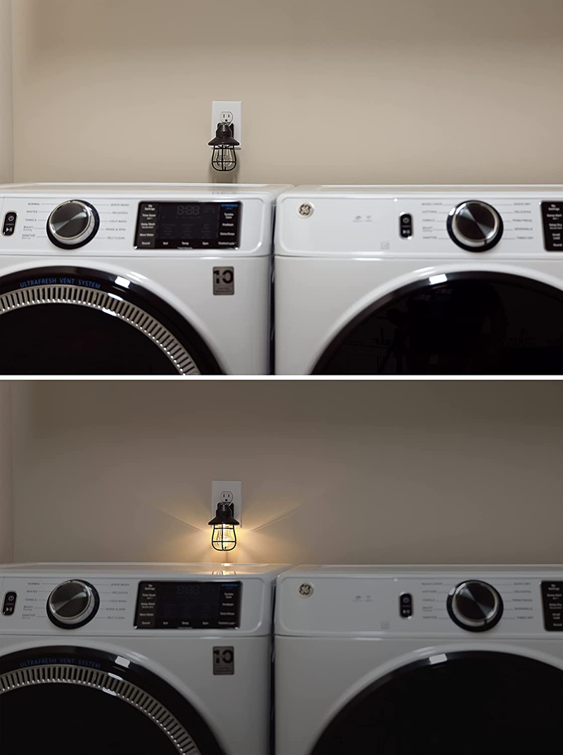 GE 38628 Vintage LED Night Light, Plug-in, Dusk-to-Dawn Sensor, Farmhouse, Rustic, Home Décor, UL-Certified, Ideal for Bedroom, Bathroom, Kitchen, Hallway, 1 Pack, Black