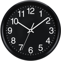 Plumeet Black Wall Clock - 10" Non Ticking Quartz Silent Wall Clocks - Simple Design Wall Clocks for Living Room Decor - Battery Operated (Black Face) Home & Garden > Decor > Clocks > Wall Clocks Plumeet Black  