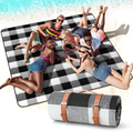 RWWXII Large Outdoor Picnic Blanket Waterproof 79"x59" Beach Blanket Sandproof Folding, Washable & Lightweight Picnic Mat for Travelling, Hiking and Champing (Pineapple) Home & Garden > Lawn & Garden > Outdoor Living > Outdoor Blankets > Picnic Blankets RWWXII White and Black  